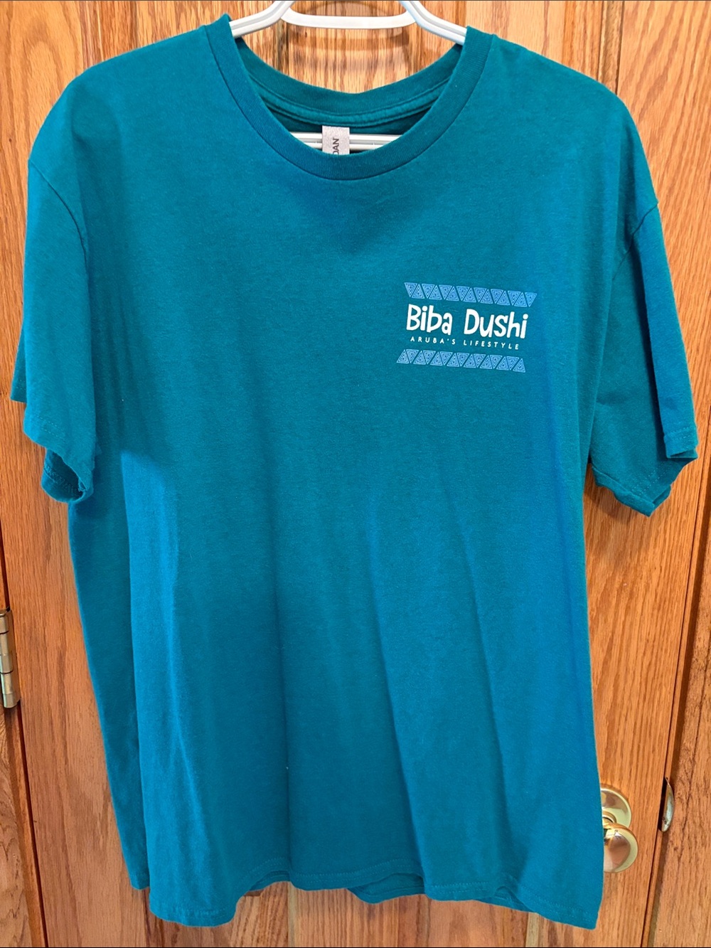Gildan Teal Blue Biba Dushi Short Sleeve Tee